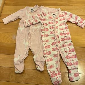Monica and Andy organic cotton sleep and play baby girl outfits
